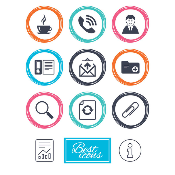 Office, documents and business icons - Vecteur, image