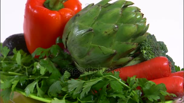 zoom en verduras surtidas girando
 - Metraje, vídeo