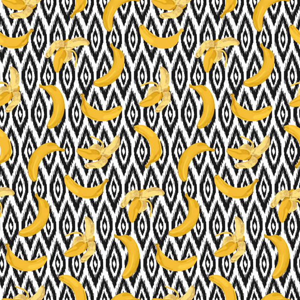 Bananas Ethnic Seamless Pattern - ベクター画像