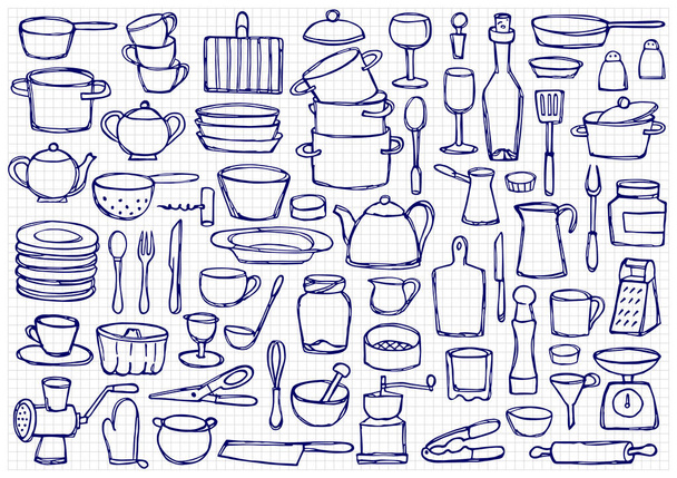 Kitchen Doodle Set - Vector, Image