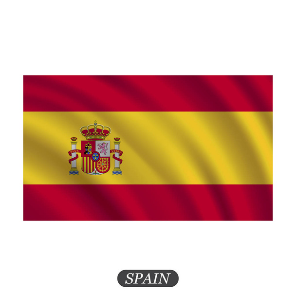 Κυματίζοντας την ισπανική σημαία σε λευκό φόντο. Εικονογράφηση διανύσματος - Διάνυσμα, εικόνα