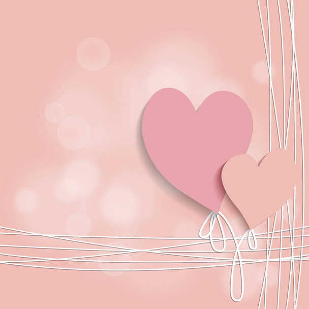 card with hearts on a pink background - Vetor, Imagem
