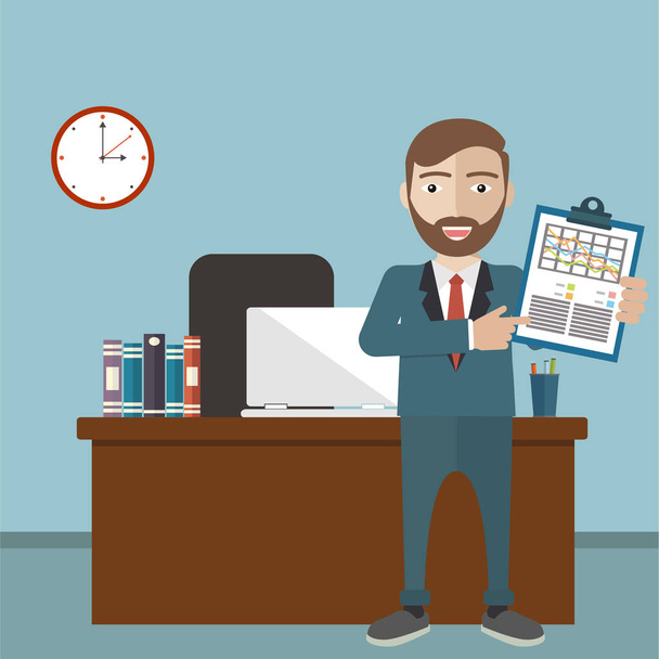Businessman at office with task - Vector, Image