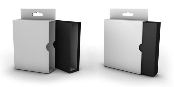Caja abierta aislada sobre fondo blanco
 - Foto, imagen