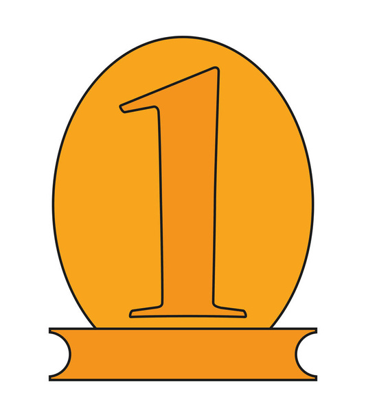 Trofeo aislado para el diseño número uno
 - Vector, imagen