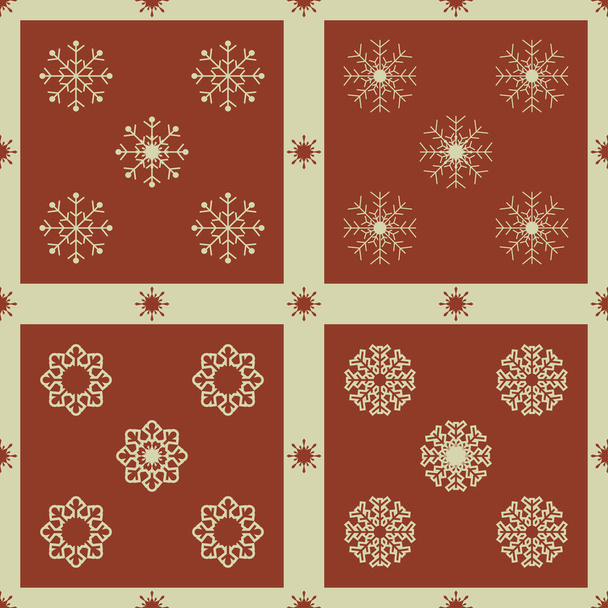 Christmas snowflakes seamless background. - Vector, imagen