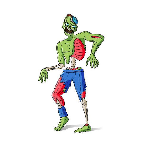 Зомби-человек красочная иллюстрация
 - Вектор,изображение