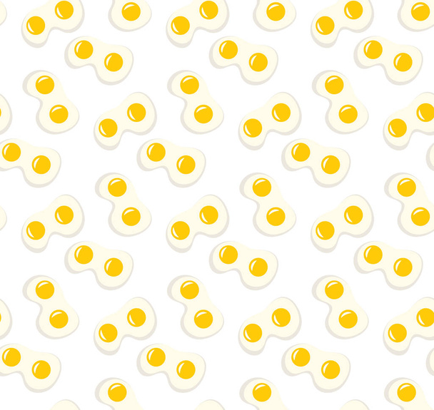 Paistettuja munia saumaton kuvio. Paistettuja munia, aamiaistausta. Paistettuja munia saumaton rakenne. Vektoriesimerkki
 - Vektori, kuva