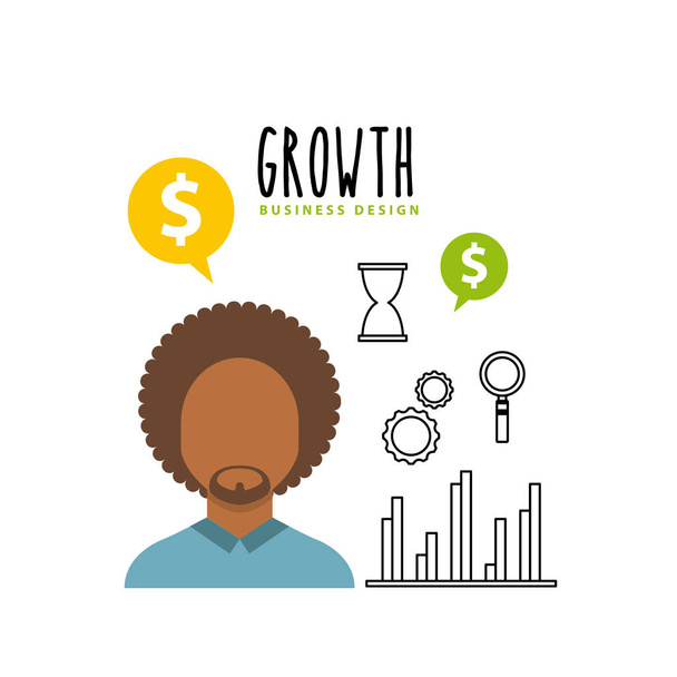 Fondos de crecimiento empresarial iconos planos
 - Vector, Imagen