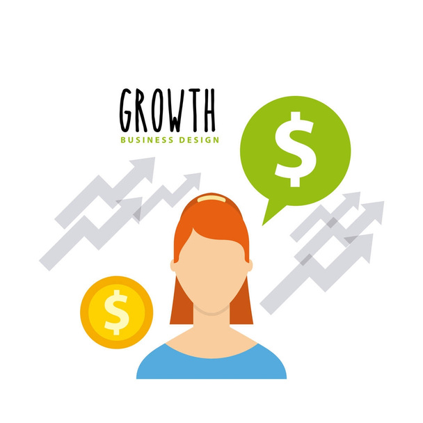 Fondos de crecimiento empresarial iconos planos
 - Vector, Imagen