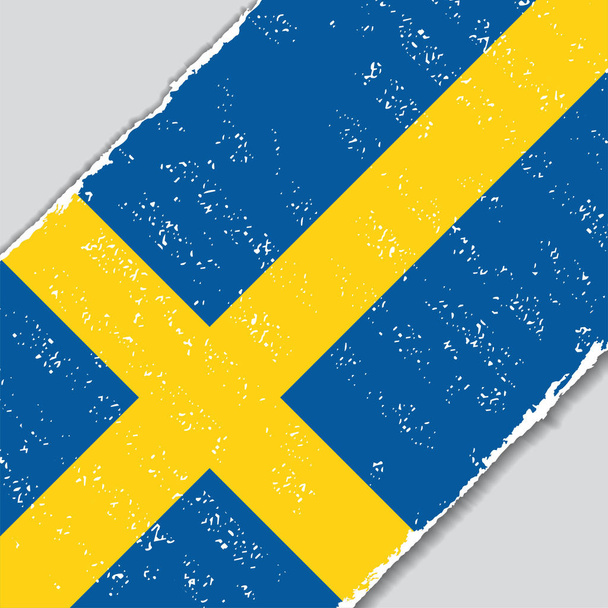 Swedish grunge flag. Vector illustration. - Вектор,изображение