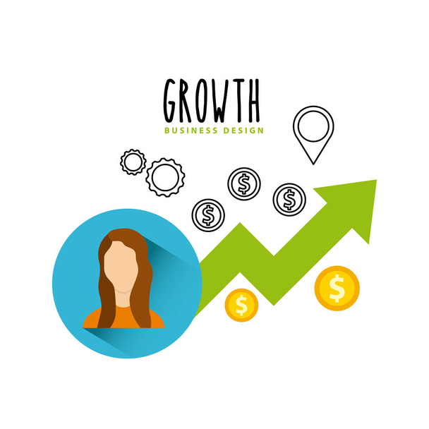 Business growth funds flat icons - Vector, Image