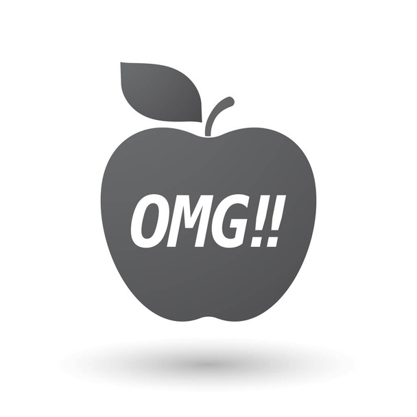 Isolated apple fruit with    the text OMG!! - Vector, Image