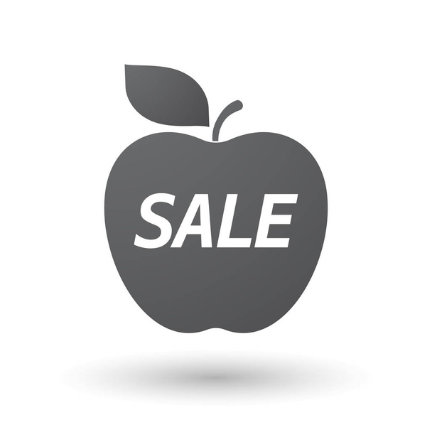 Isolated apple fruit with    the text SALE - Διάνυσμα, εικόνα