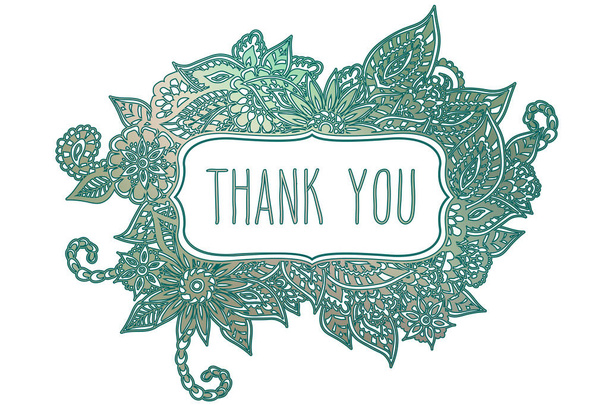 Thank you colored doodle frame - Vettoriali, immagini