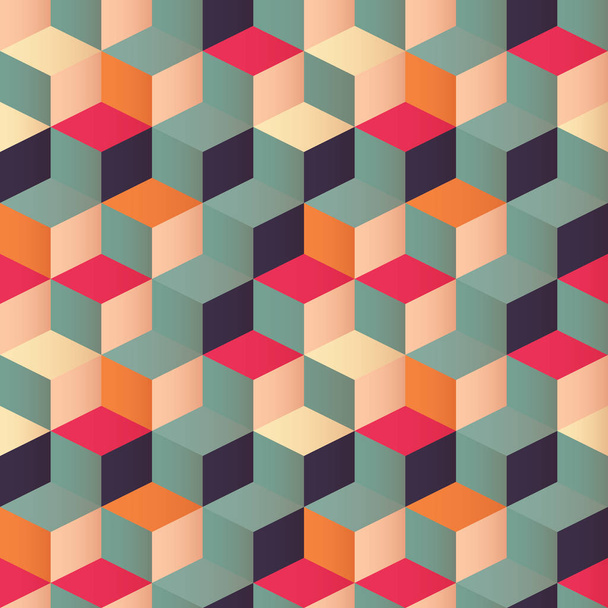 Geometrinen saumaton kuvio värikkäitä neliöitä retro suunnittelu
 - Vektori, kuva