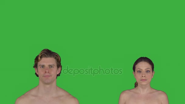 Healthy expressionless natural couple (Green Key) - Footage, Video