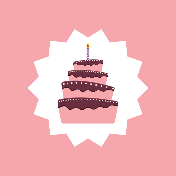 Happy birthday cake - Διάνυσμα, εικόνα
