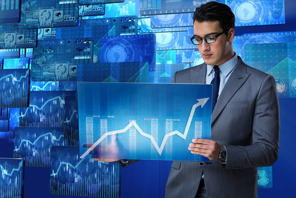 Businessman in stock exchange trading concept - Photo, Image