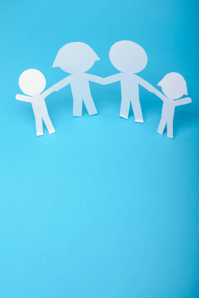 abstract paper people holding for hands - Photo, Image