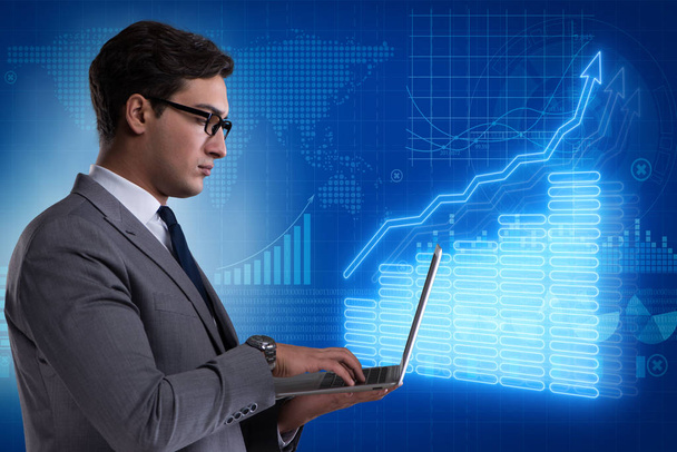 Businessman in stock exchange trading concept - Photo, Image
