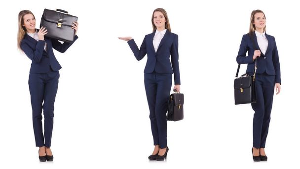 Geschäftsfrau im Anzug isoliert auf Weiß - Foto, Bild
