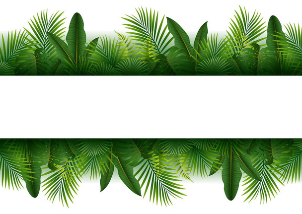 Tropikal orman arka plan boş işaretiyle - Vektör, Görsel