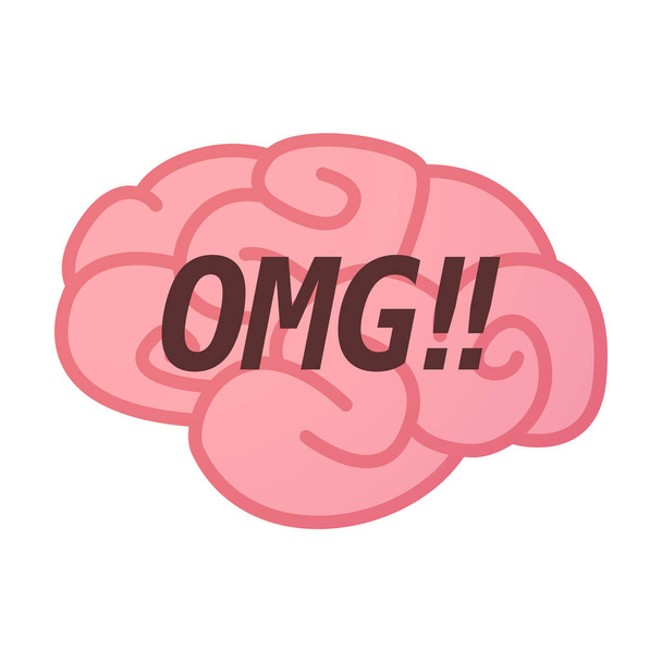 Isolated brain icon with    the text OMG!! - Vector, Image