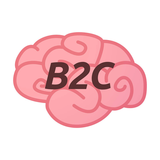 Elszigetelt agy ikon-val a szöveg (B2C) - Vektor, kép