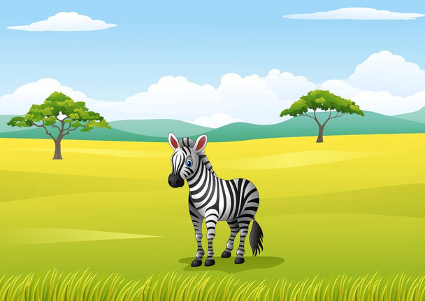 Afrikanische Landschaft mit Zebra - Vektor, Bild