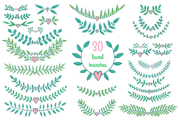 Vecto nature branches and laurels collection - Vector, imagen