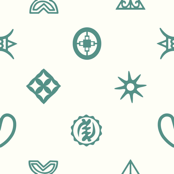 Patrón sin costura con símbolos de adinkra
  - Vector, Imagen