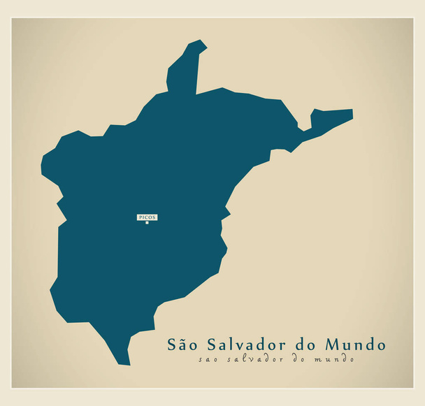 Modern Map - Sao Salvador do Mundo CV - Wektor, obraz