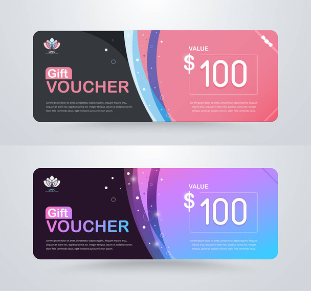 Gift voucher card template design. for special time, Best of customer, Thank giving, and other sale. vector illustration. - Vector, Image