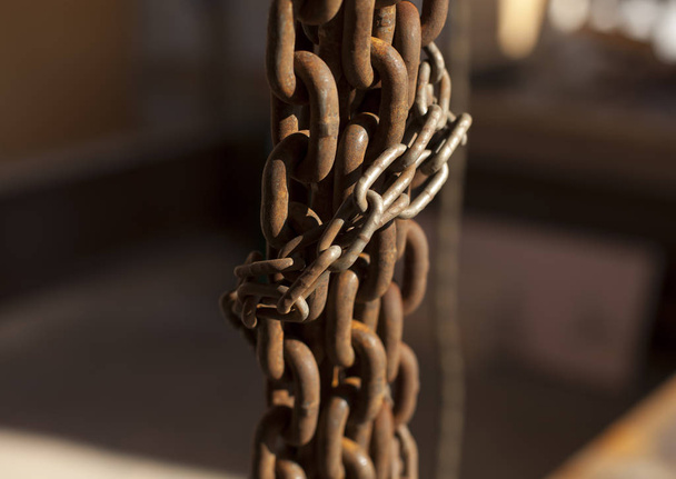 ocelový řetěz, zblízka - Fotografie, Obrázek