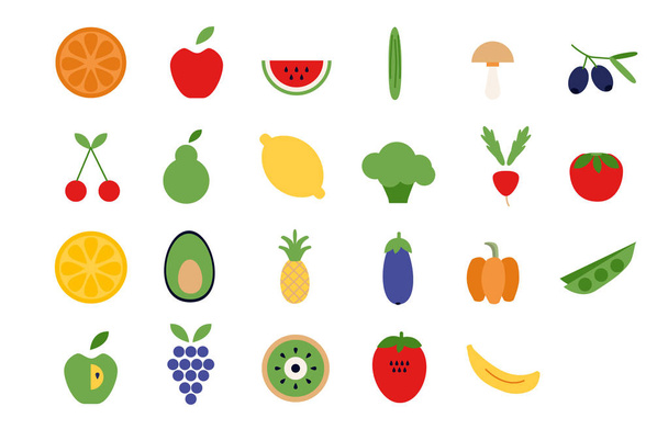 nastavit ovoce a zelenina - Vektor, obrázek