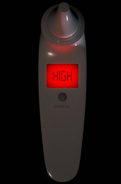 Çocuk kulak termometre yüksek kırmızı  - Fotoğraf, Görsel