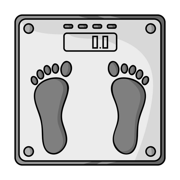 Weighing scale icon in monochrome style isolated on white background. Sport and fitness symbol stock vector illustration. - Διάνυσμα, εικόνα