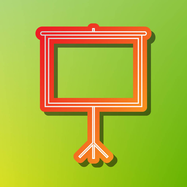 Lege projectiescherm. Contrast pictogram met een rode lijn op groene achtergrondkleur. - Vector, afbeelding