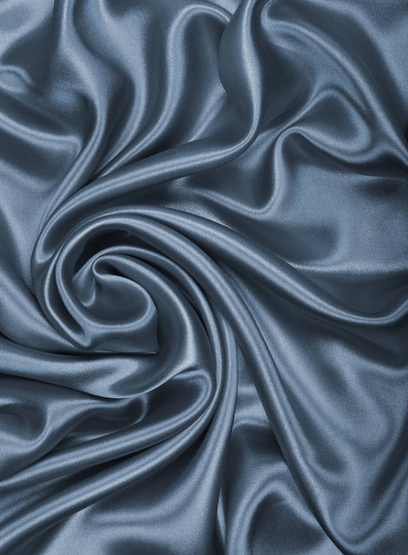 Smooth elegant dark grey silk or satin texture as abstract backg - Valokuva, kuva