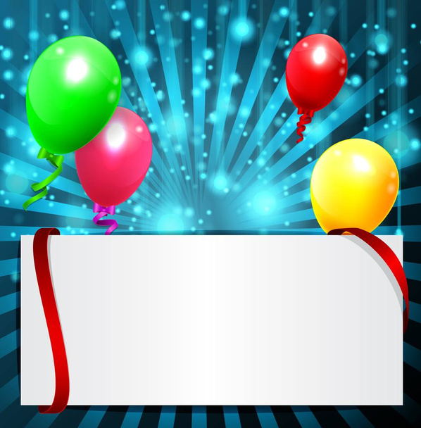 Geburtstag Hintergrund mit bunten Luftballons - Vektor, Bild