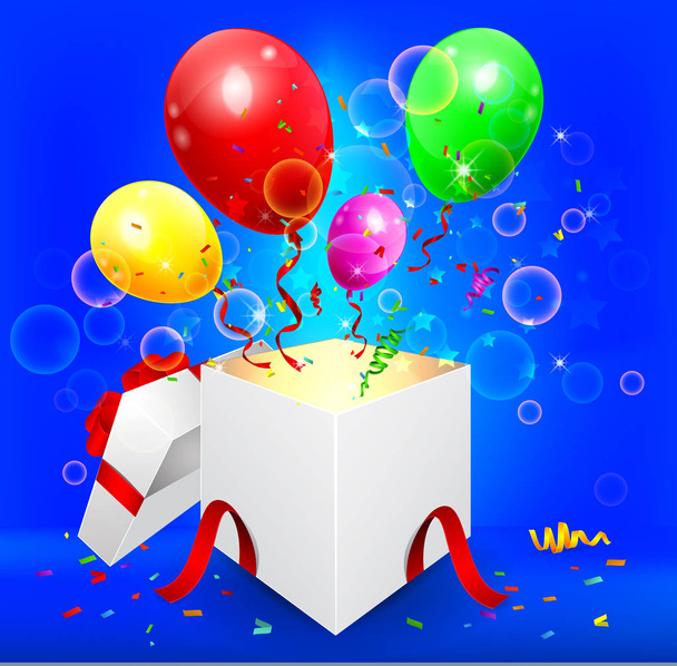 Fond d'anniversaire avec des ballons colorés - Vecteur, image