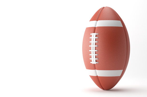 American Football auf weißem Hintergrund. 3D-Illustration - Foto, Bild