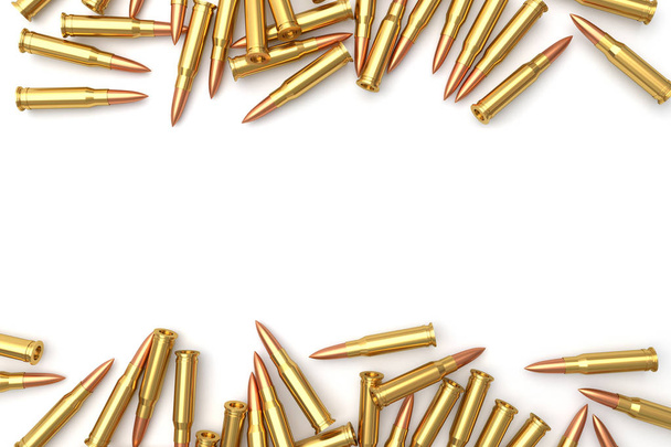 Montón de balas sobre fondo blanco. Ilustración 3D
 - Foto, imagen