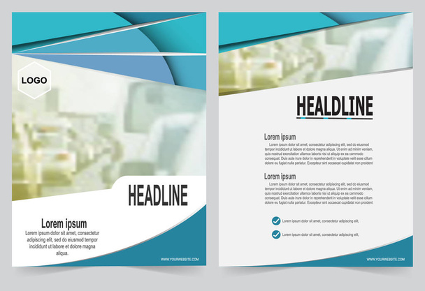 Blue Brochure template flyer design, vector illustration - Vector, Image