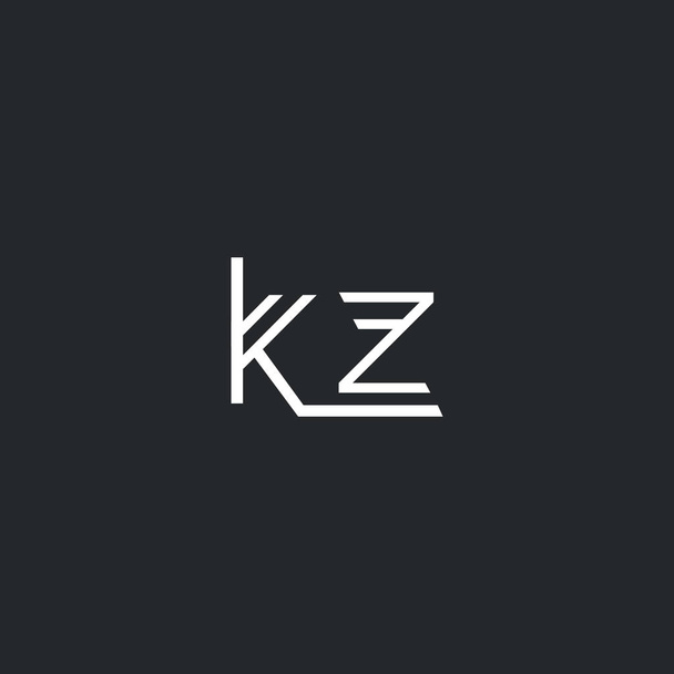 K ・ Z 文字ロゴ - ベクター画像
