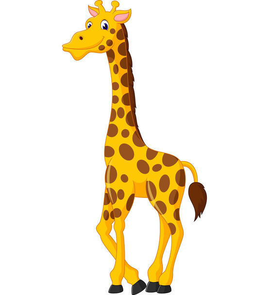 Cute giraffe cartoon of illustration - Vektör, Görsel