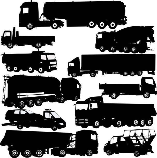 silhouettes camion collection - vecteur
 - Vecteur, image
