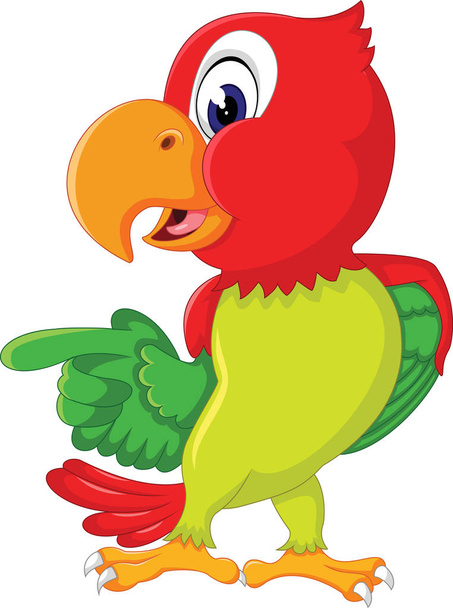 Cartoon cute parrot of illustration - Vector, Image