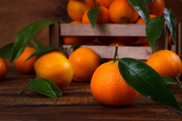 Mandarijnen of mandarijnen close-up - Foto, afbeelding